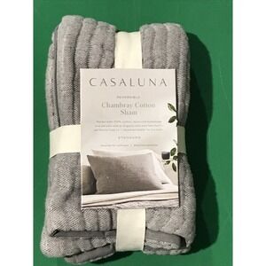 Casaluna Reversible Chambray Cotton Sham Gray Standard/Queen 100% Cotton